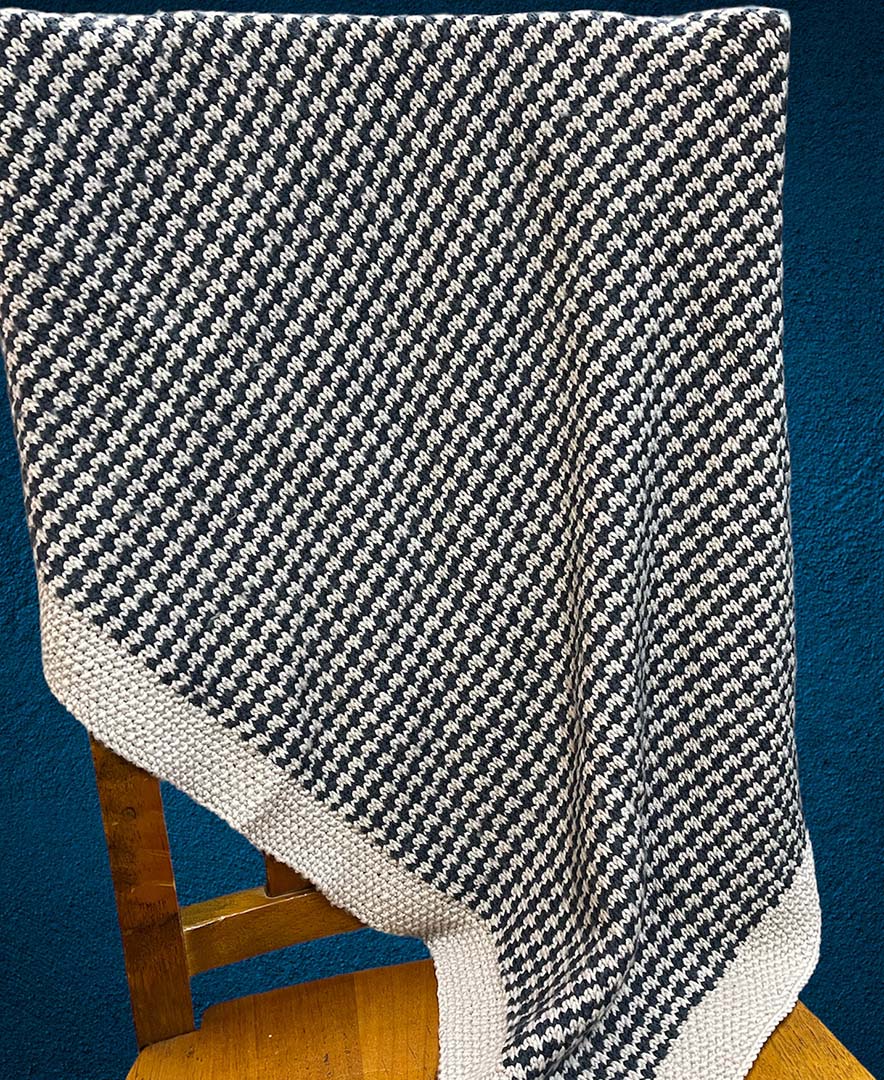 Houndstooth Knitted Baby Blanket