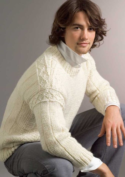 Patons Inca Rib Guernsey Sweater - Crossways Wool & Fabrics